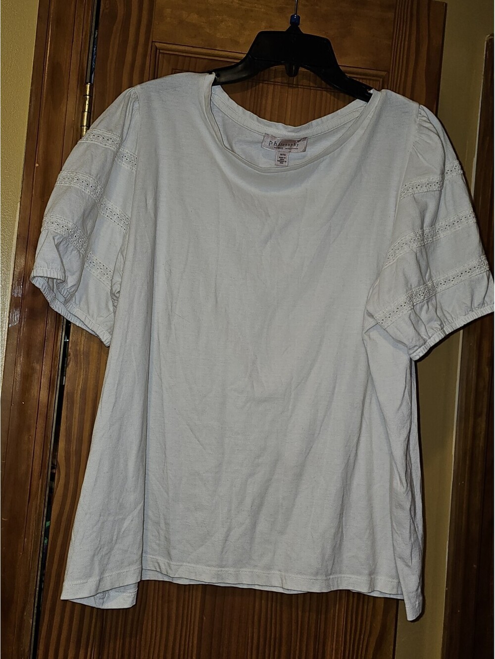 Philosphy Woman Womens White Blouse Plus Size 1x